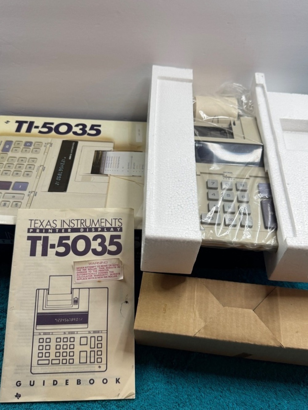 Texas Instruments TI-5035 Vintage Printer Display Calculator Box & Manual Japan